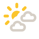 Sunny and few clouds