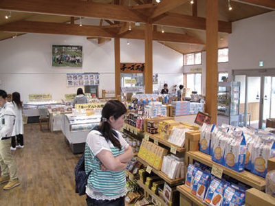 高原野菜のほかにも、乳製品や牛乳の加工品が豊富な店内