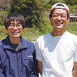 羽賀大透さん（右）とJA高知はた幡西営農センターの林幸徳さん（左）