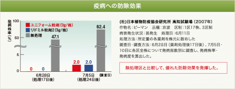 疫病への防除効果