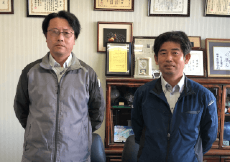 岩手県水沢市 株式会社水沢農薬 菅原部長、小島課長