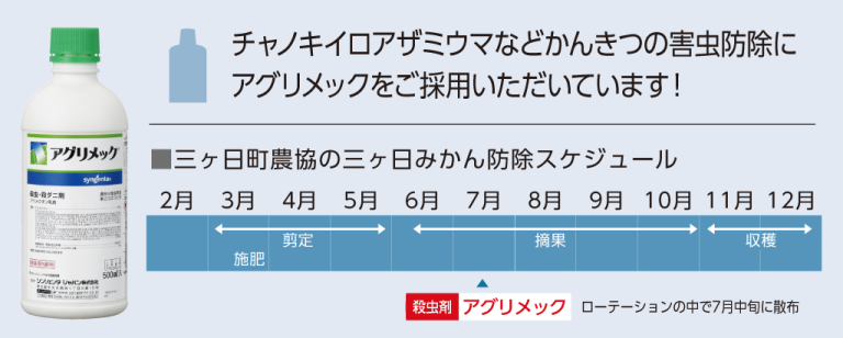 アグリメックを使った「かんきつ」の害虫防除スケジュール